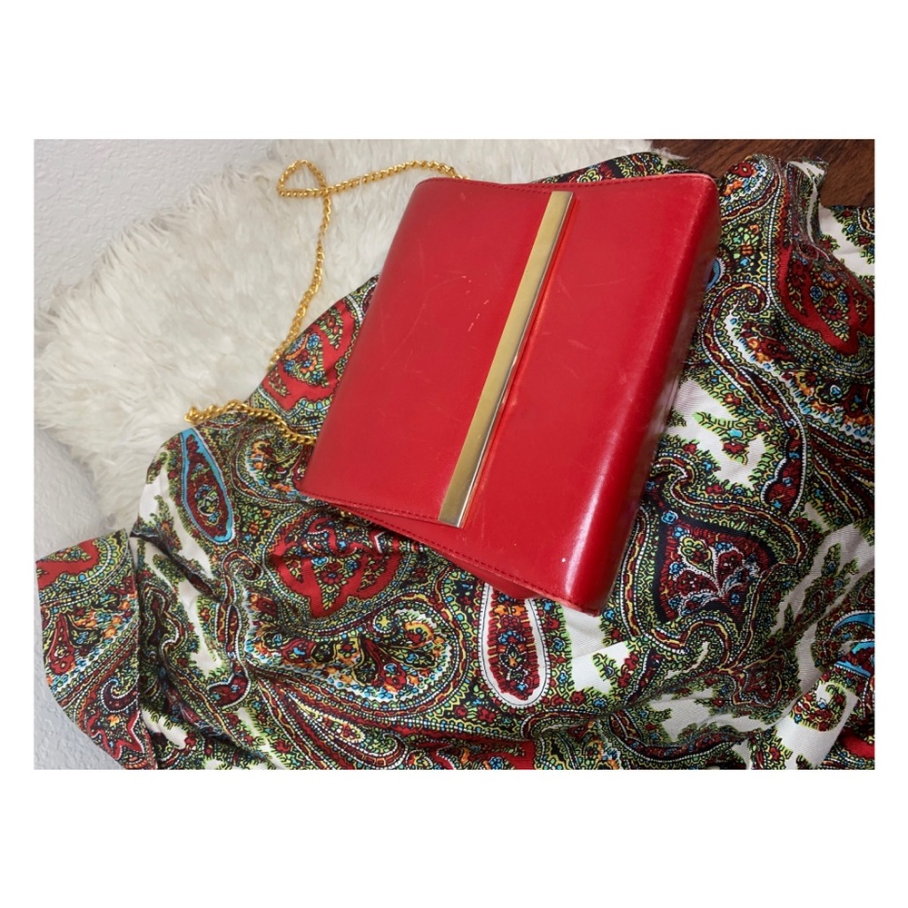 Timothy Hitsman Red leather crossbody purse
